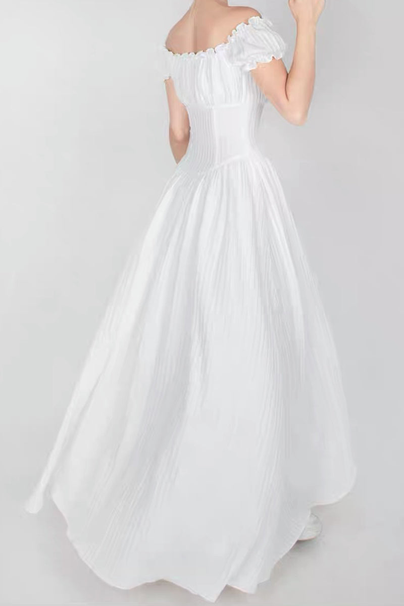 Vintage Off-the-shoulder Long Dress