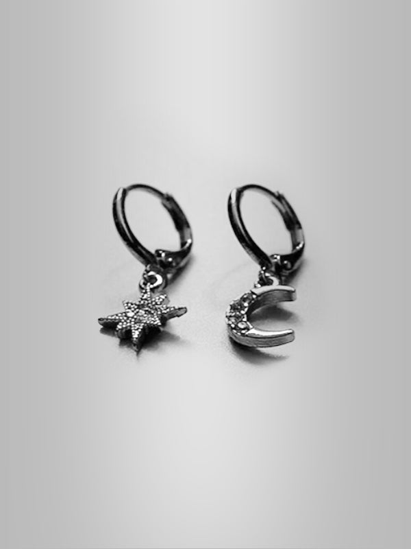 Diamond Moon Start Earrings
