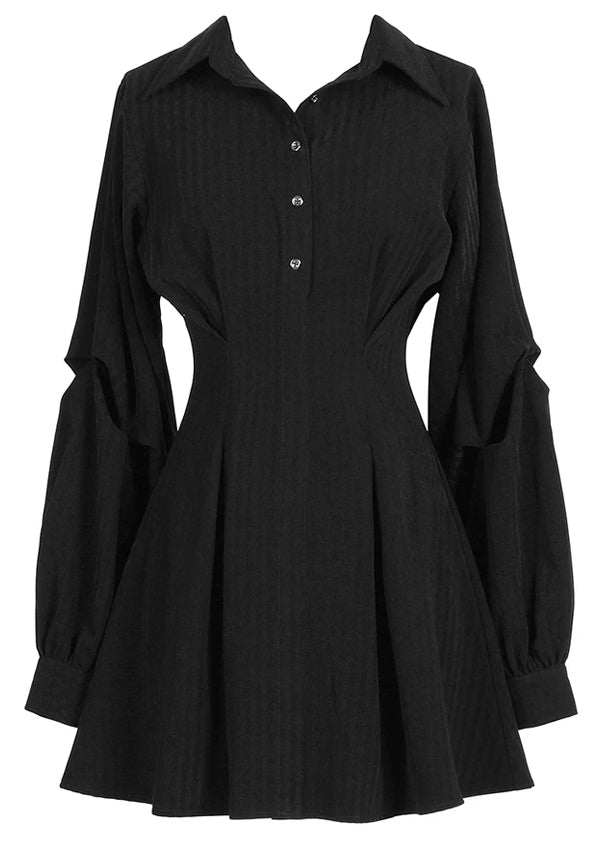 Long Sleeve High Waist Shirt Dress – Msdark
