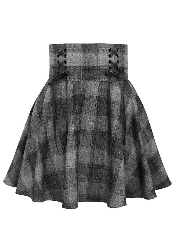 Vintage High Waist Plaid Skirt
