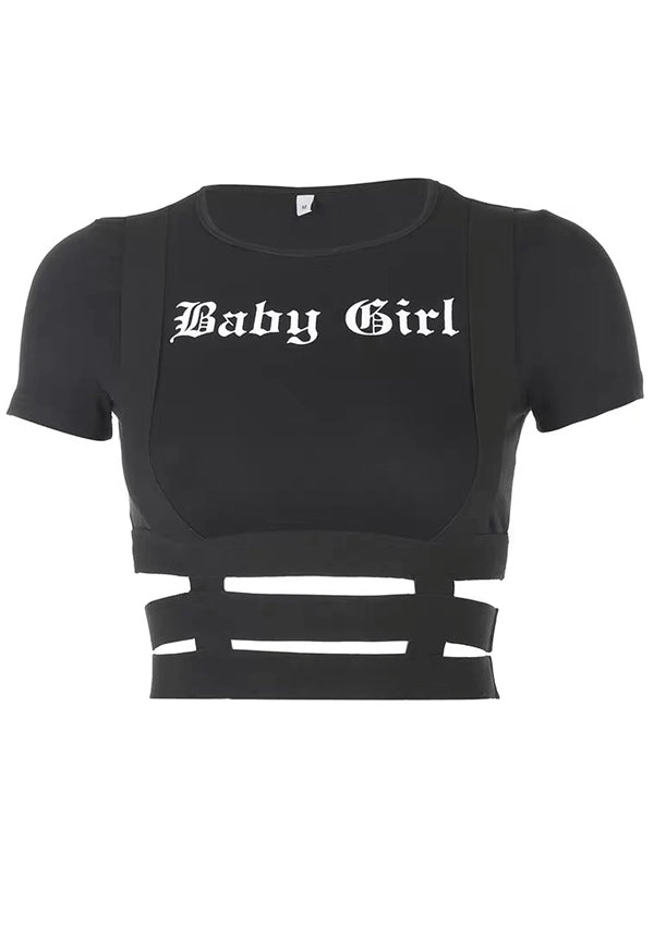 Baby Girl Hollow-out Crop Top