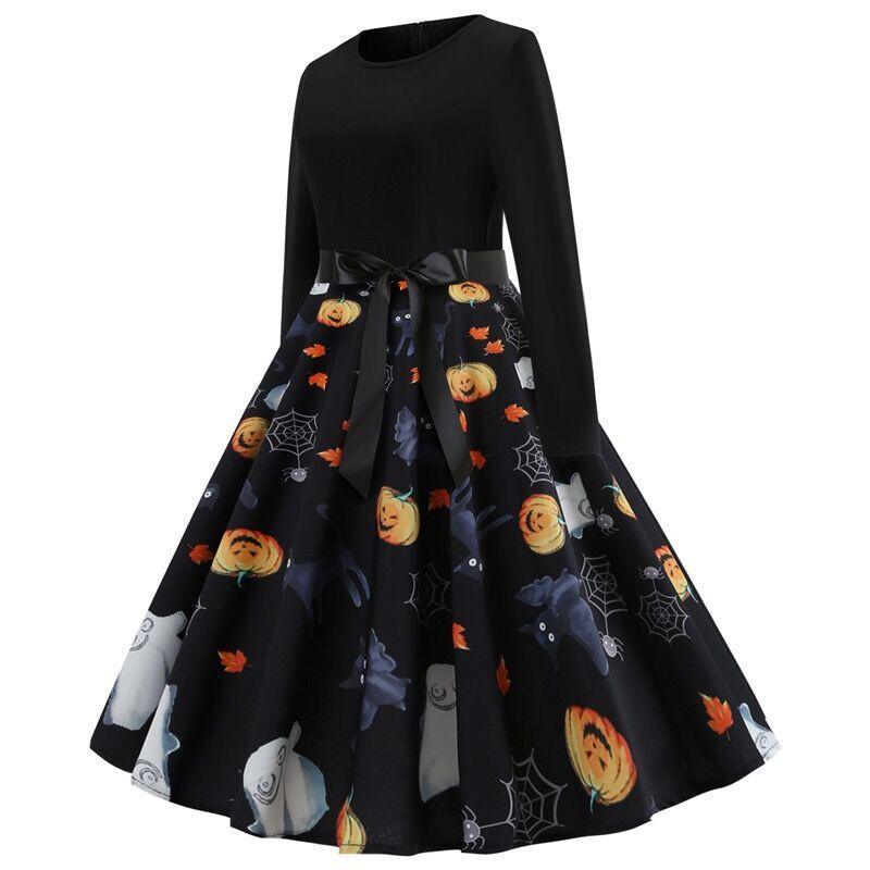 Bestkawaii-Halloween-Skulls-and-Bats-Bow-Dress