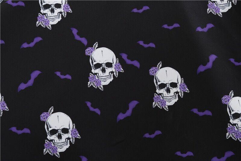 Halloween Skulls and Bats Bow Dress freeshipping - GothBB