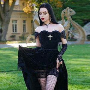 Breast-Wrapped-Lace-Perspective-Mesh-Large-Swing-Dress