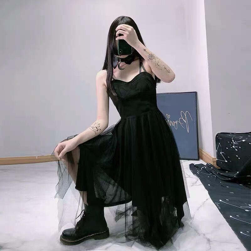 Dark Night Black Fairy Slip Dress