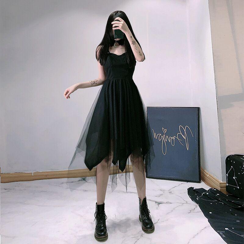 Dark Night Black Fairy Slip Dress