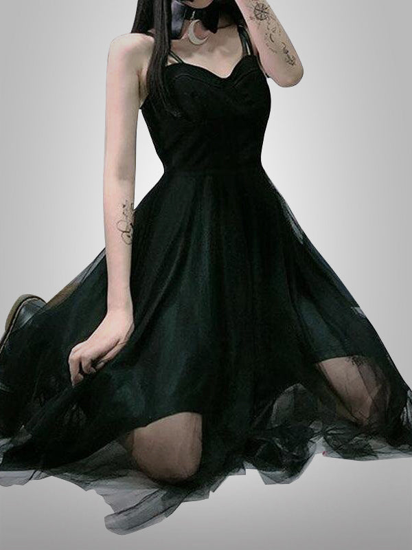 Dark Night Black Fairy Slip Dress