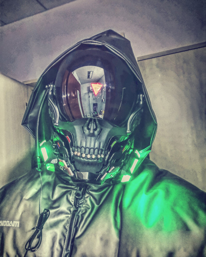 Well Needed Shuteye Cyberpunk Skull Glowing Mask