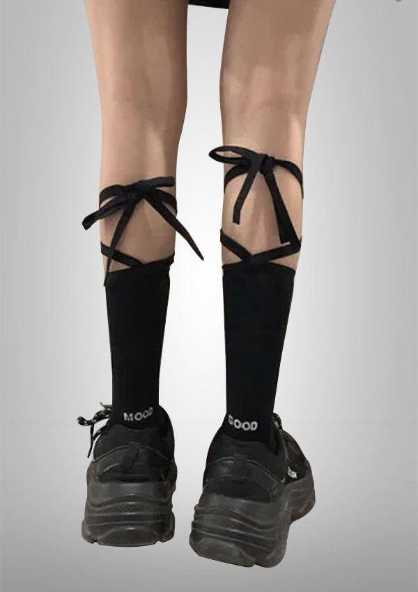 Gothic Style Ribbon Design Lolita Socks