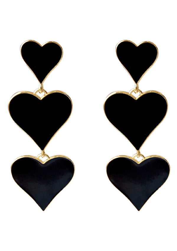 Black Hearts Earrings