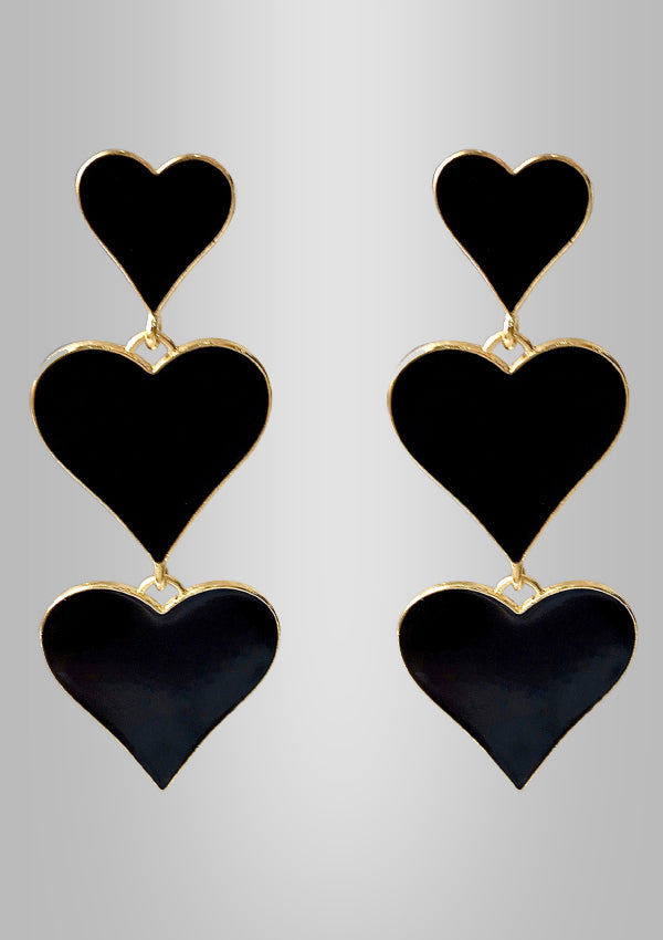 Black Hearts Earrings