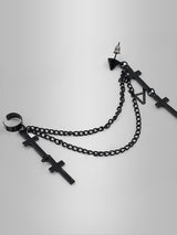 Cross Chain Earrings
