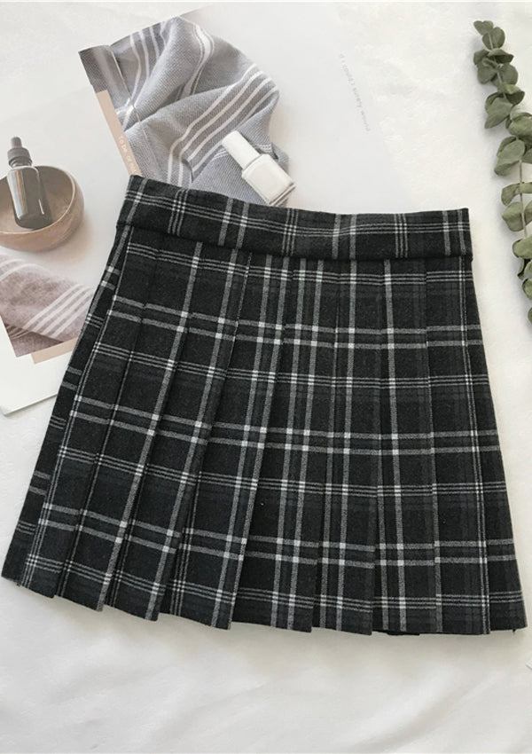 Basic Plaid Mini Skirt