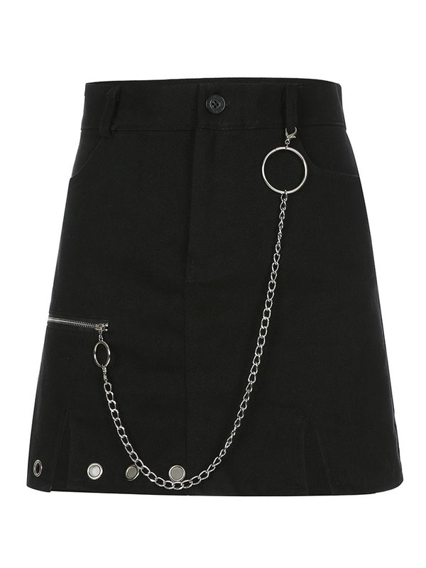 JADE Skirt/ Mini Skirts with Chain