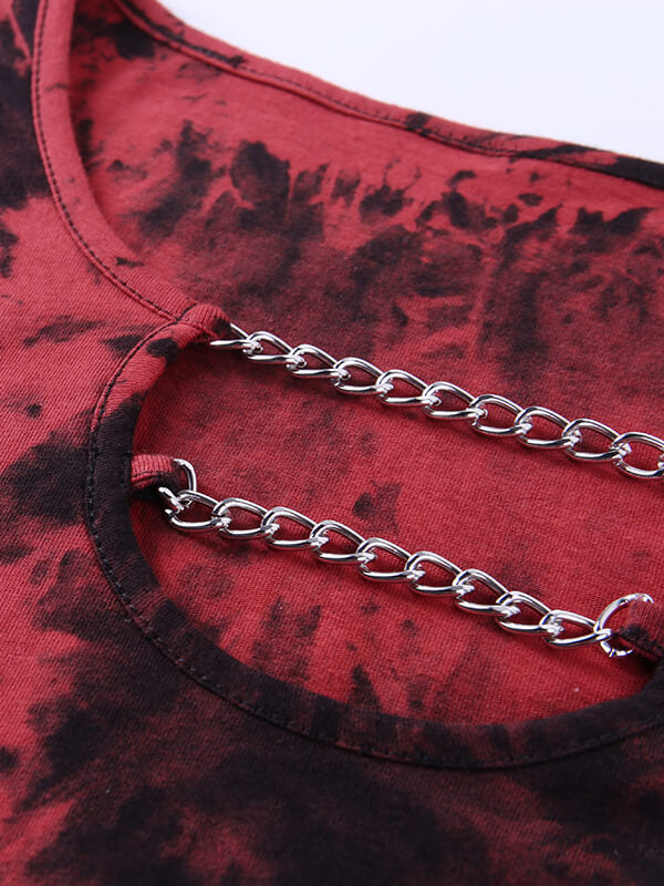 Tie Dye Print Chain Tops