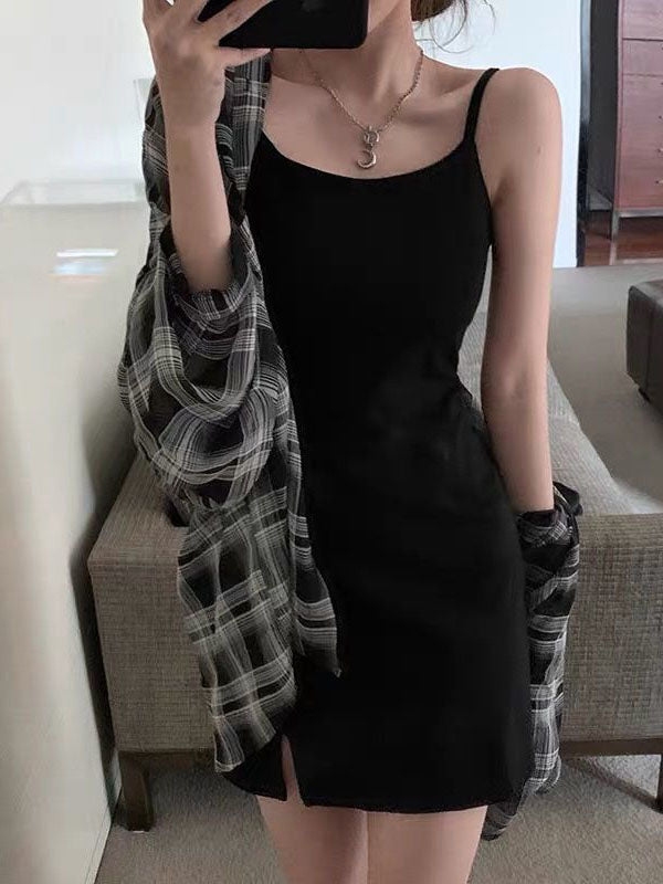 Black Spaghetti Strapped Dress