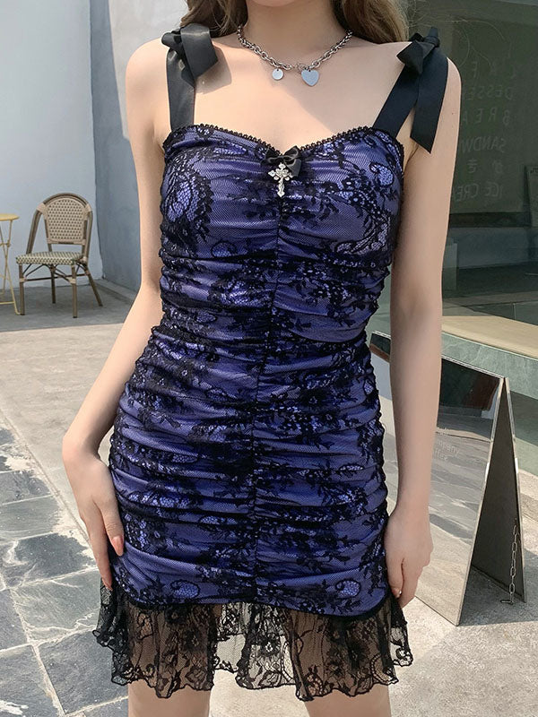 Purple Lace Mini Dress