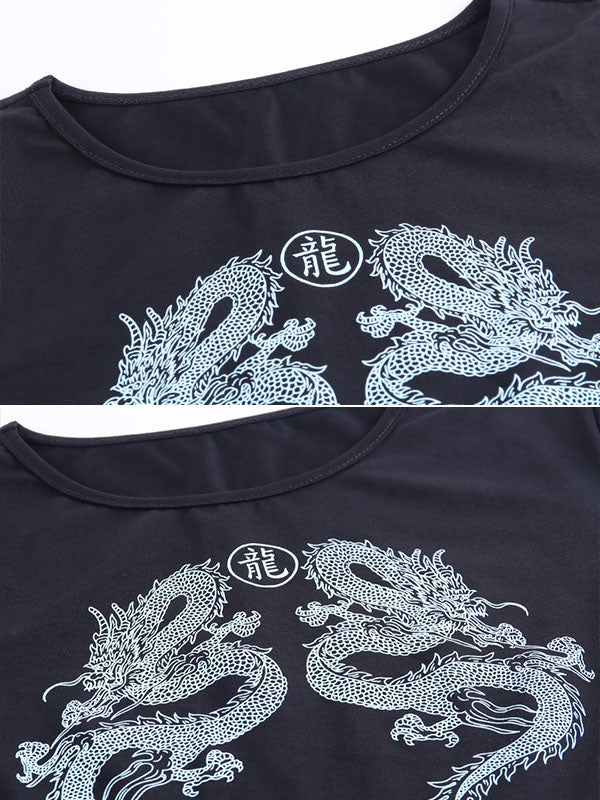 Dragon Print Crop Top