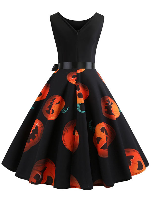 Halloween Pumpkin Retro Dress