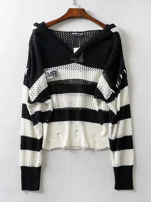 Loose Knitted Stripped Top