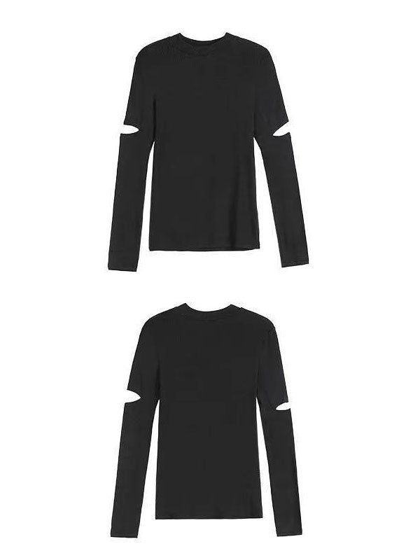Hollow Out Long Sleeve T-shirt