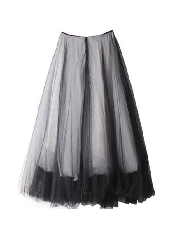 Gothic Chic Lace Mesh Skirt