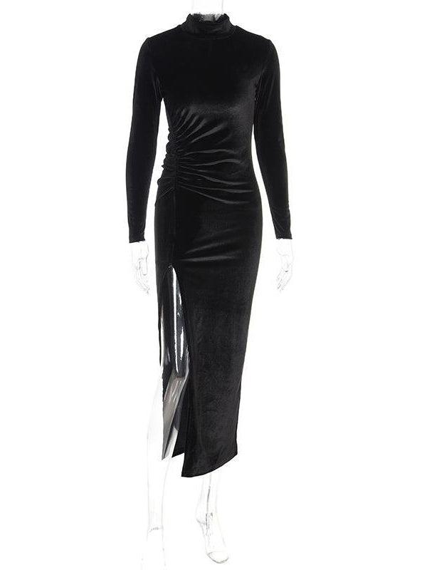 Fashion Middle Neck Black Dress