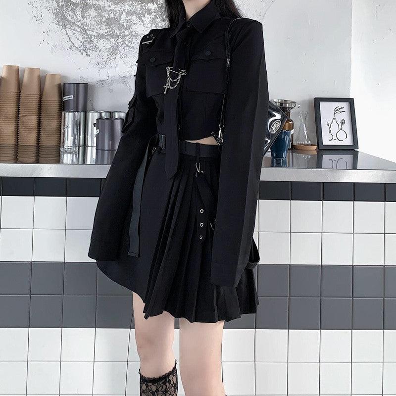 Gothic Short Style Suit And Skirt Set