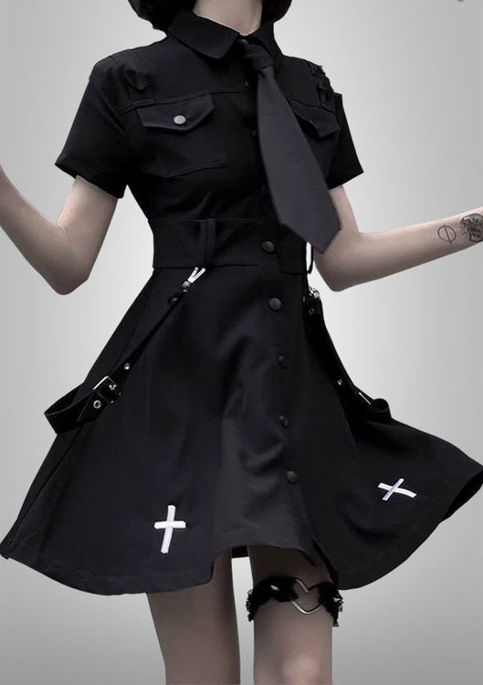 Killer Queen Tie Uniform Style Black Dress