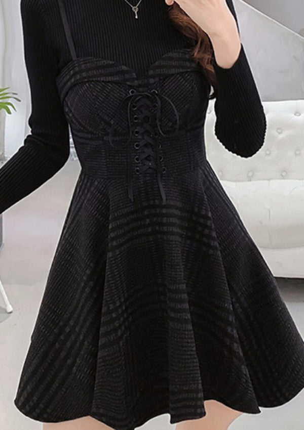 GREY GIRL Plaid Woolen Dress