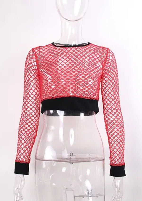 Fishnet Hollow Out Mesh Top