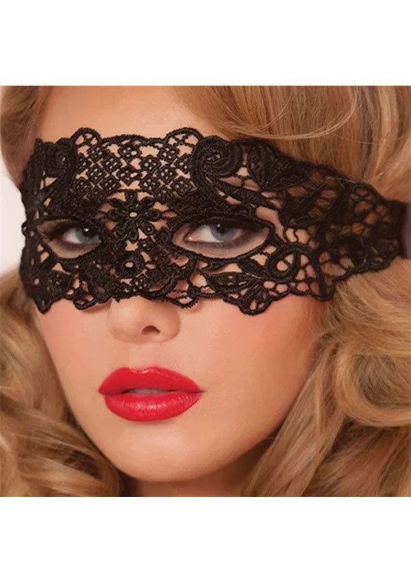 Black Lace Hollow Out Half Face Mask