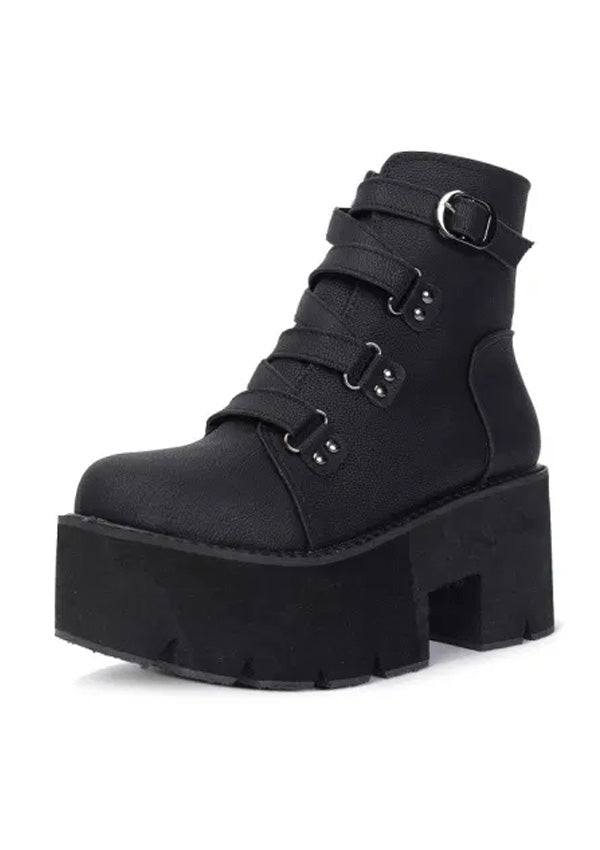 Leather Cross Strappy Vintage Punk Ankle Boots