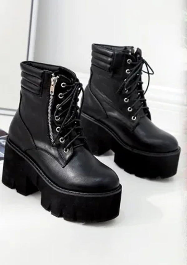 Punk Style High Platform Black Shoes