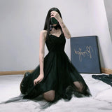 Dark Night Black Fairy Slip Dress