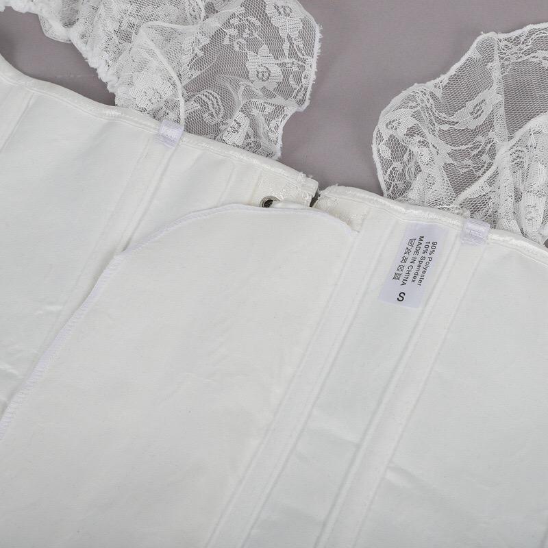 Short Sleeves Lace Corest Top