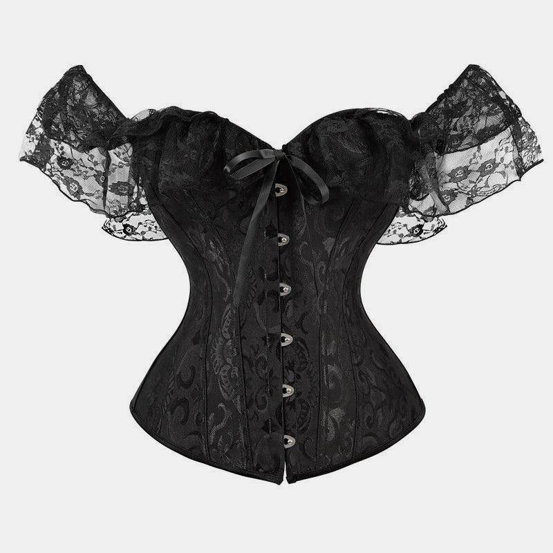 Short Sleeves Lace Corset Top