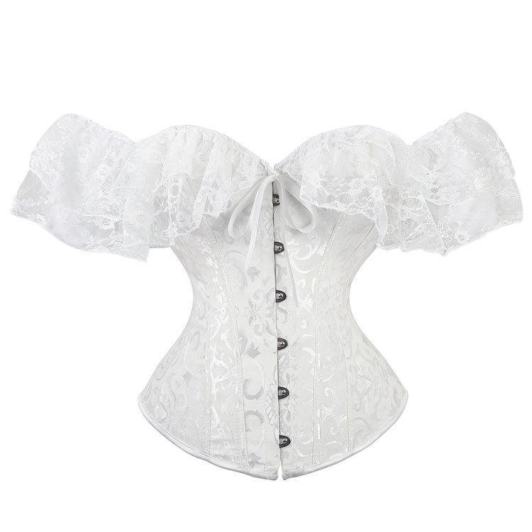 Short Sleeves Lace Corset Top