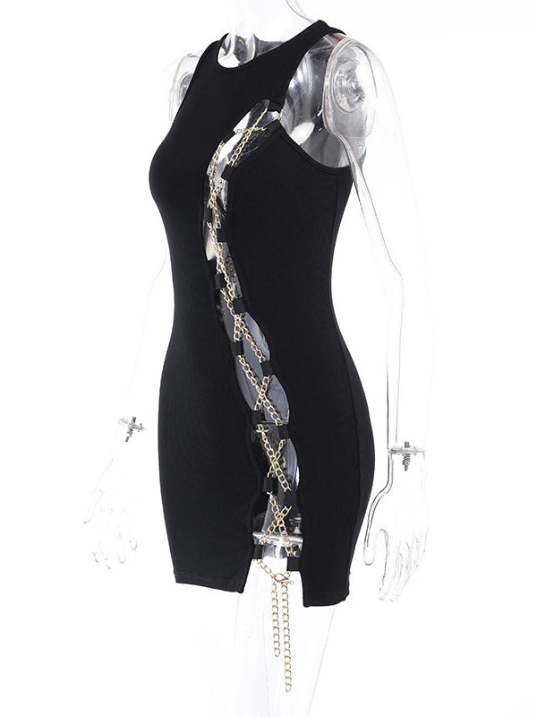 Try Me Hollow Out Chained Dress
