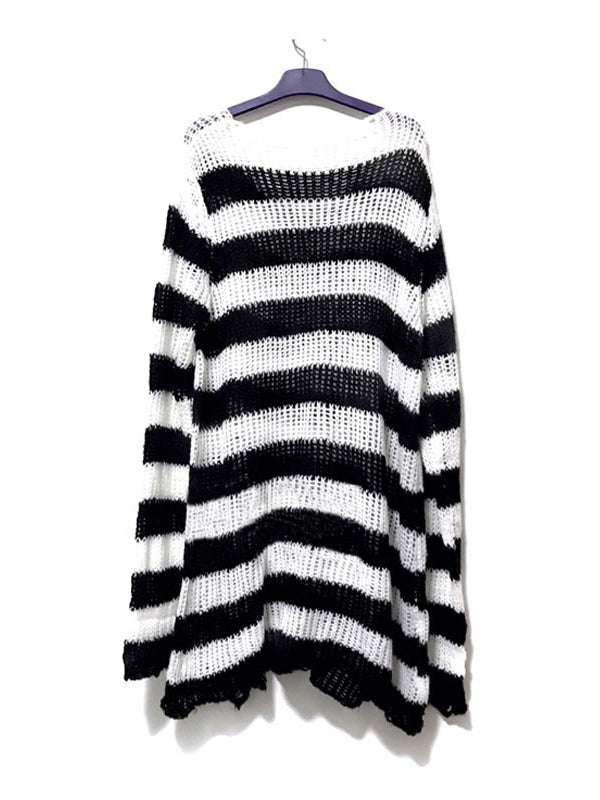 Punk Gothic Striped Sweaters – Msdark